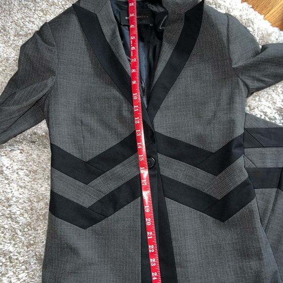 BCBGMAXAZRIA two-piece women’s gray and black striped  skirt suit - Picture 13 of 13